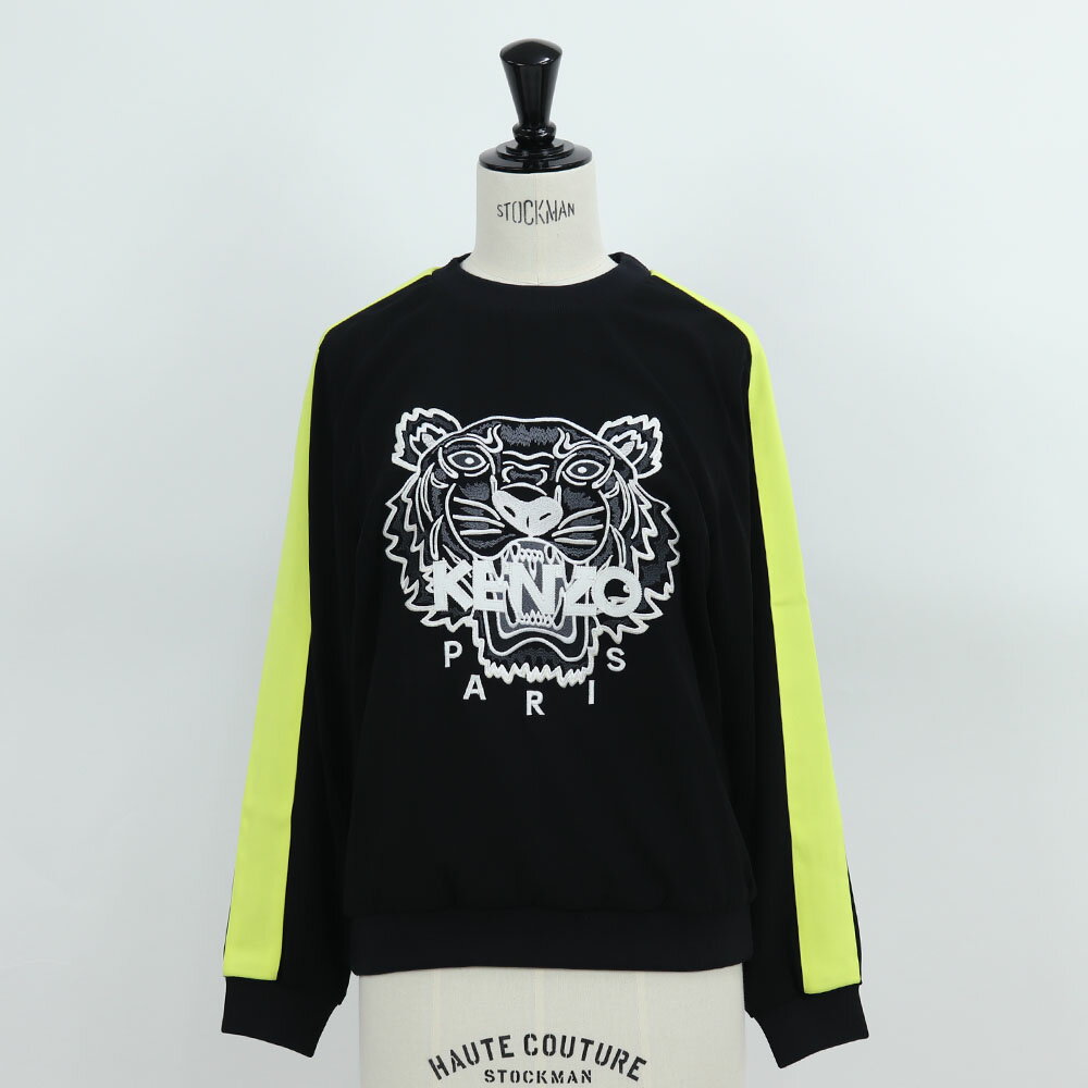 ケンゾー トレーナー メンズ 【新品】 ケンゾー KENZO F952TO0105AC 99 Classic Tiger Sweatshirts スウェットシャツ トレーナー タイガー ロゴ ライン フロント プリント レディース ブラック イエロー