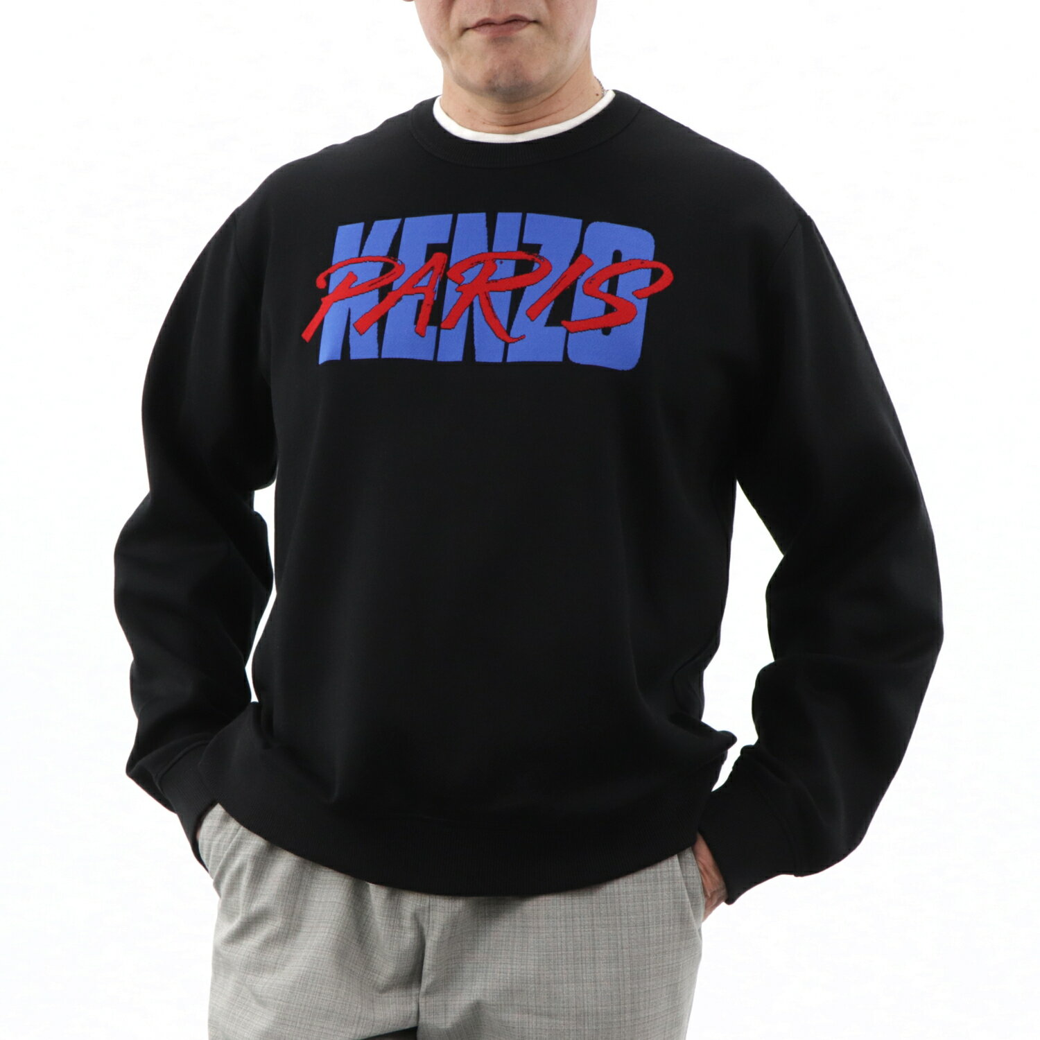 ケンゾー トレーナー メンズ 【新品】 ケンゾー KENZO トップス スウェット・トレーナー F955SW2024DB 99 メンズ ブラック ラウンドネック クルーネック ロゴ