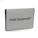  オフホワイト Off-White パスポートケース OMNC010R20G82038 9110 ユニセックス シルバー×ブラック ロゴ レザー 本革 シンプル