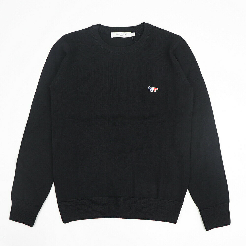  メゾン キツネ MAISON KITSUNE ニット セーター FU00502KT1036 P199 ユニセックス ブラック フォックス ワンポイント シンプル メンズ レディース