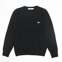 【新品】 メゾン キツネ MAISON KITSUNE ニット セーター FU00502KT1036 P199 ユニセックス ブラック フォックス ワンポイント シンプル メンズ レディース