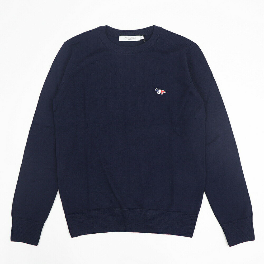 【新品】 メゾン キツネ MAISON KITSUNE ニット セーター FU00501KT1036 P480 ユニセックス ネイビー フォックス フォックス ワンポイ..