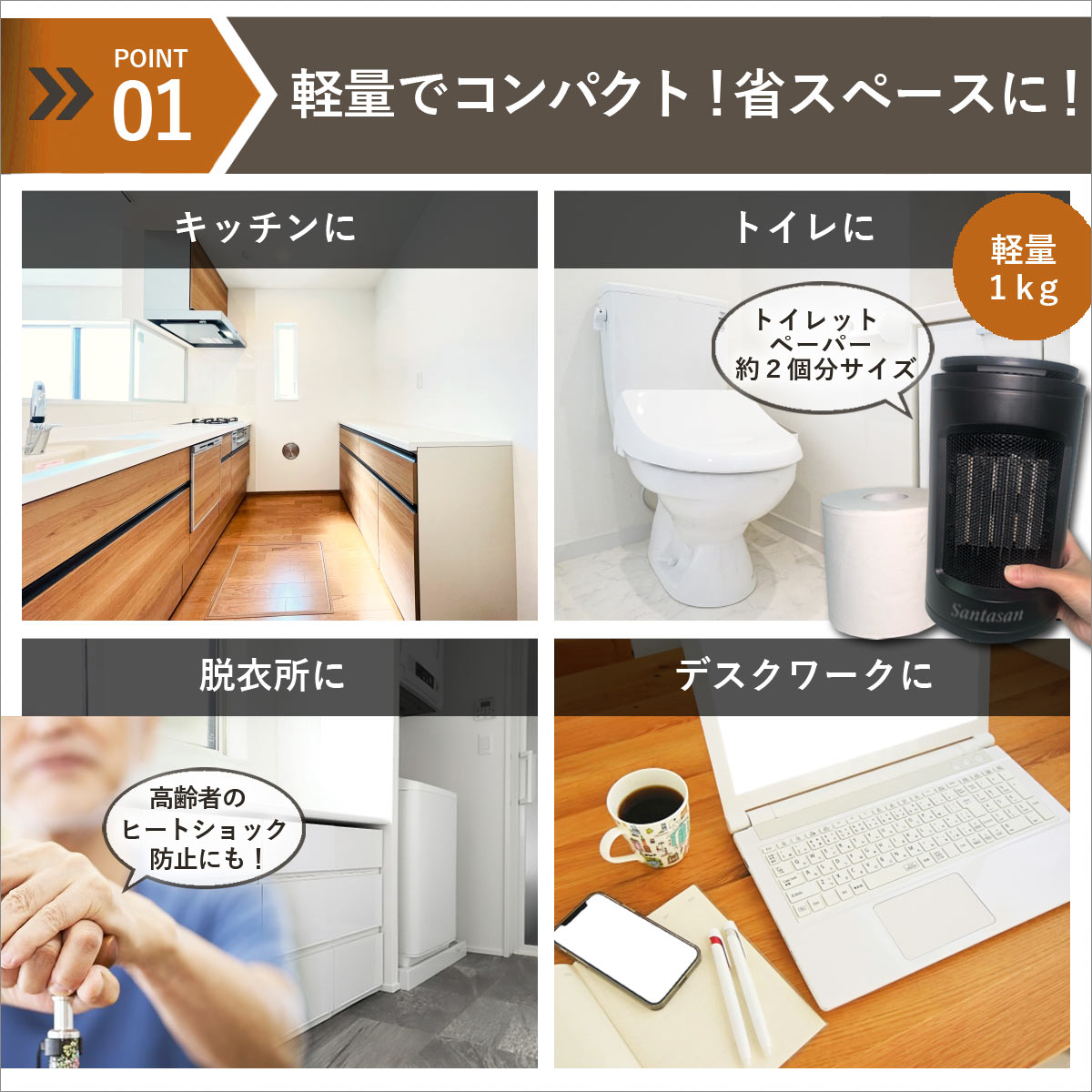 小型PTCヒーター PTC 小型ヒーター ヒーター 小型 電気ストーブ 3段階切替 温度設定