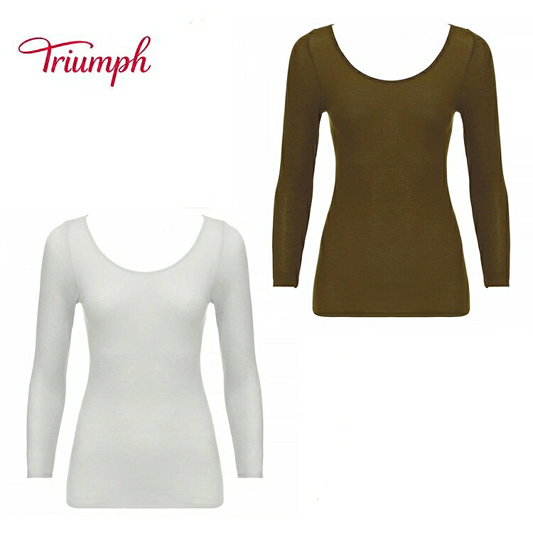 ポイント10倍★楽天限定タイムセール63％OFF★[トリンプ]薄くて軽い インナー5170 8分袖トップ【M,Lサイズ】TR5170 TOP(8) インナー レディース あったか 長袖 暖かい 冬 下着 肌着 トップス 無地のサムネイル