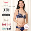 WEB限定[トリンプ]美胸ソフトブラ クラッシー ペタルズ ブラ＆ショーツセット【B,Cカップ】WHU + Hikini 34 Y3 S1 RL1 下着 谷間