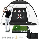 ゴルフネット トレーニングネット 練習用 ゴルフトレーニングネット ゴルフテント スイング練習 テント型 練習器具 多機能 室内 室外 組立式ゴルフネット 収納...