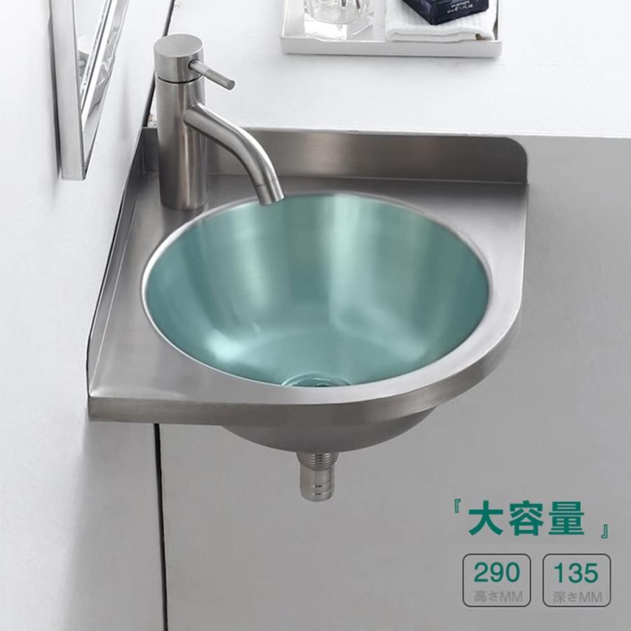 洗面ボウル 洗面ボール セット コーナー洗面台 洗面器 手洗い器 置き型 手洗いボウル 手洗台 洗面鉢 洗面台 ステンレス製 高級排水金具付き 3