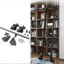 モバイルラダートラック、格納式スライディングラダーシステムレールローラーハンガートラックキット、100-500Cm、ラウンドチューブスライディングバーンラダーラ...