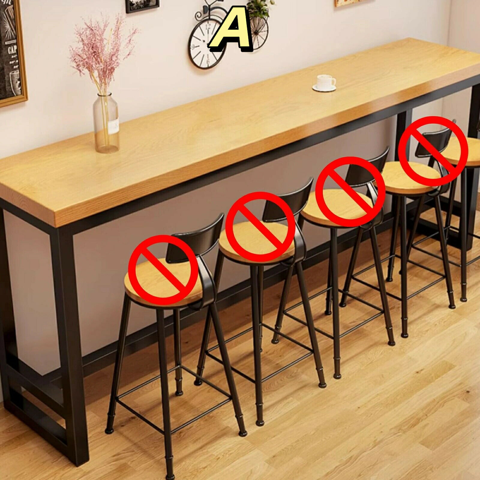 無垢材のバーテーブル 長方形のバーテーブル カウンターテーブル 傷つきにくい無垢材のデスクトップ ハ..