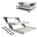 手動 RV ステップ キャンピングカーステップ キャンピングカー階段 12V LED ライト付き 耐荷重150KG アルミ合金折りたたみステップ 滑り止め設計 ...