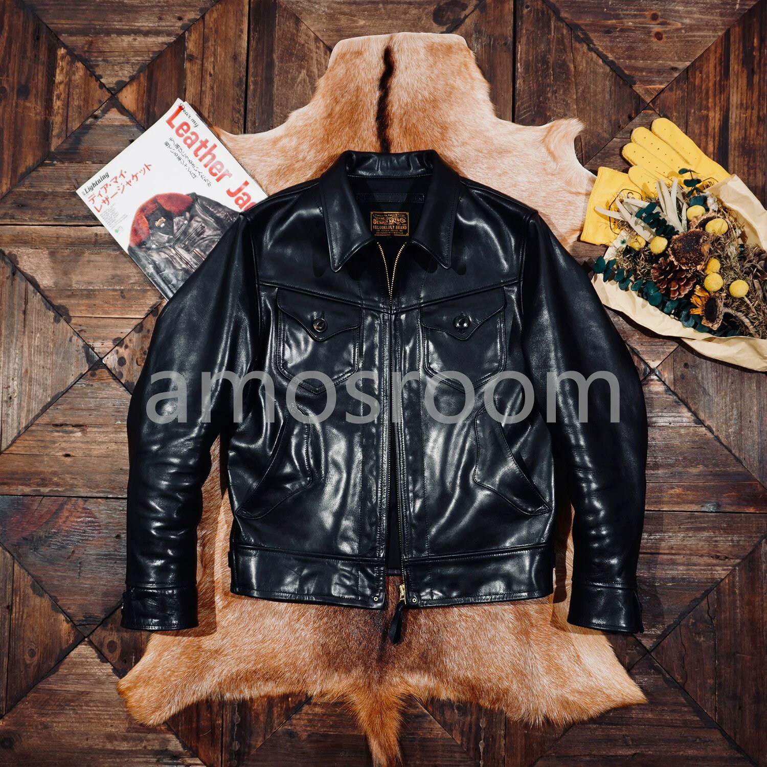 가을 겨울 말 가죽 남성 패션 vintage 가죽 라이더스 재킷 고급 가죽 장 S ~ 5XL