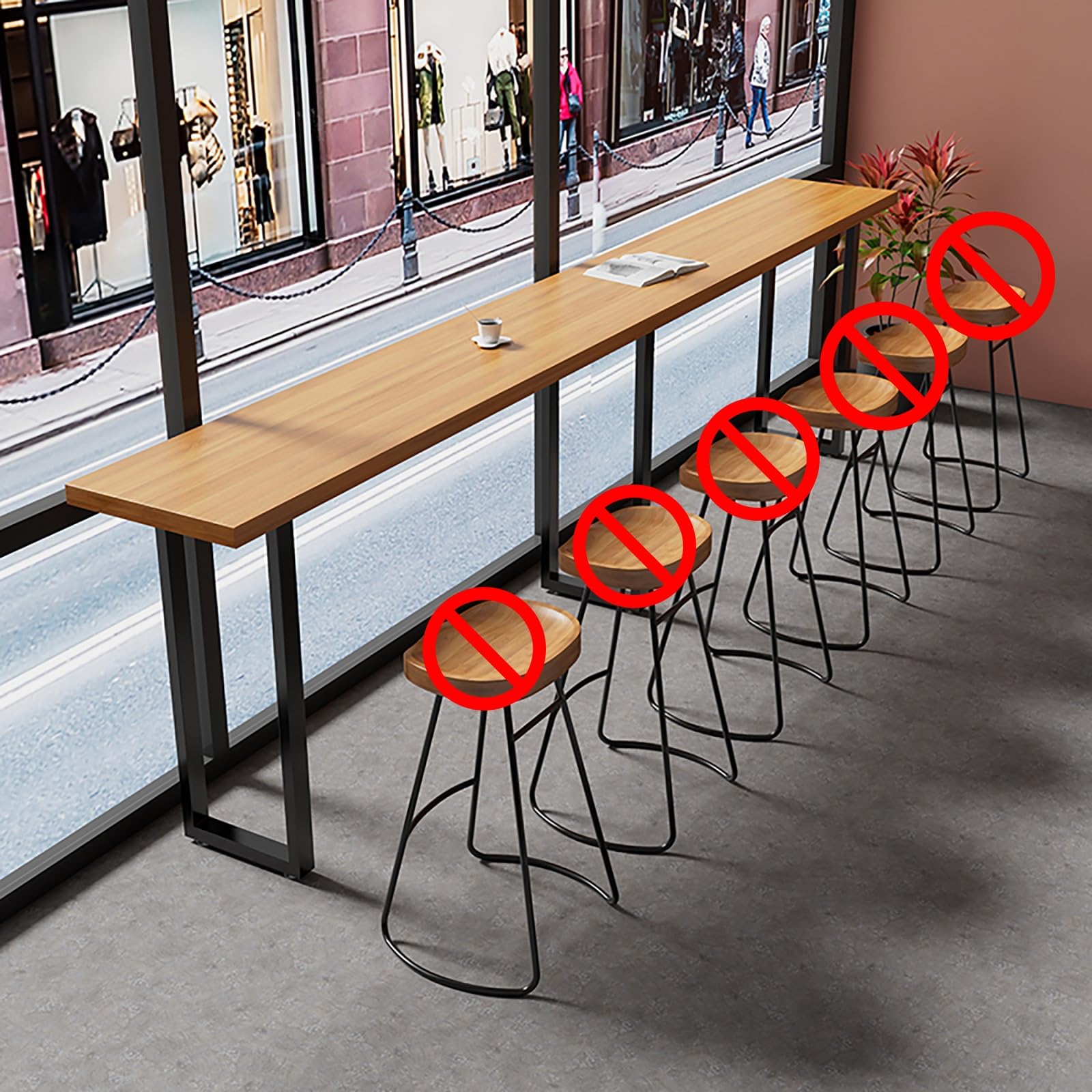 無垢材製 カウンターテーブル テーブル カウンターテーブル ハイテーブル 天然無垢材 強力な耐荷重能力 耐腐食性と防湿性 バーカウンターテーブル 安全で環境に優しい 滑り止めマット付き 頑丈で耐久性があり バーやカフェに適しています