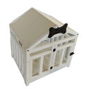 豪華な犬小屋 かご 犬小屋 木製 無垢材 家 室内 コーギー 小型犬 中型犬 テディ 通用し 洗い物ができ 猫小屋 犬小屋 ペット用ベッド ブラウン クッション 組立 (BROWN~M)