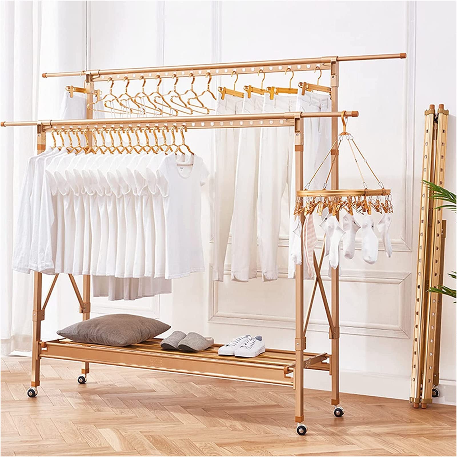 ふとんほし 屋外 倒れない アルミ 伸縮式 折りたたみ 高さ調整 おしゃれ 物干し台 室内物干し 風に強い..