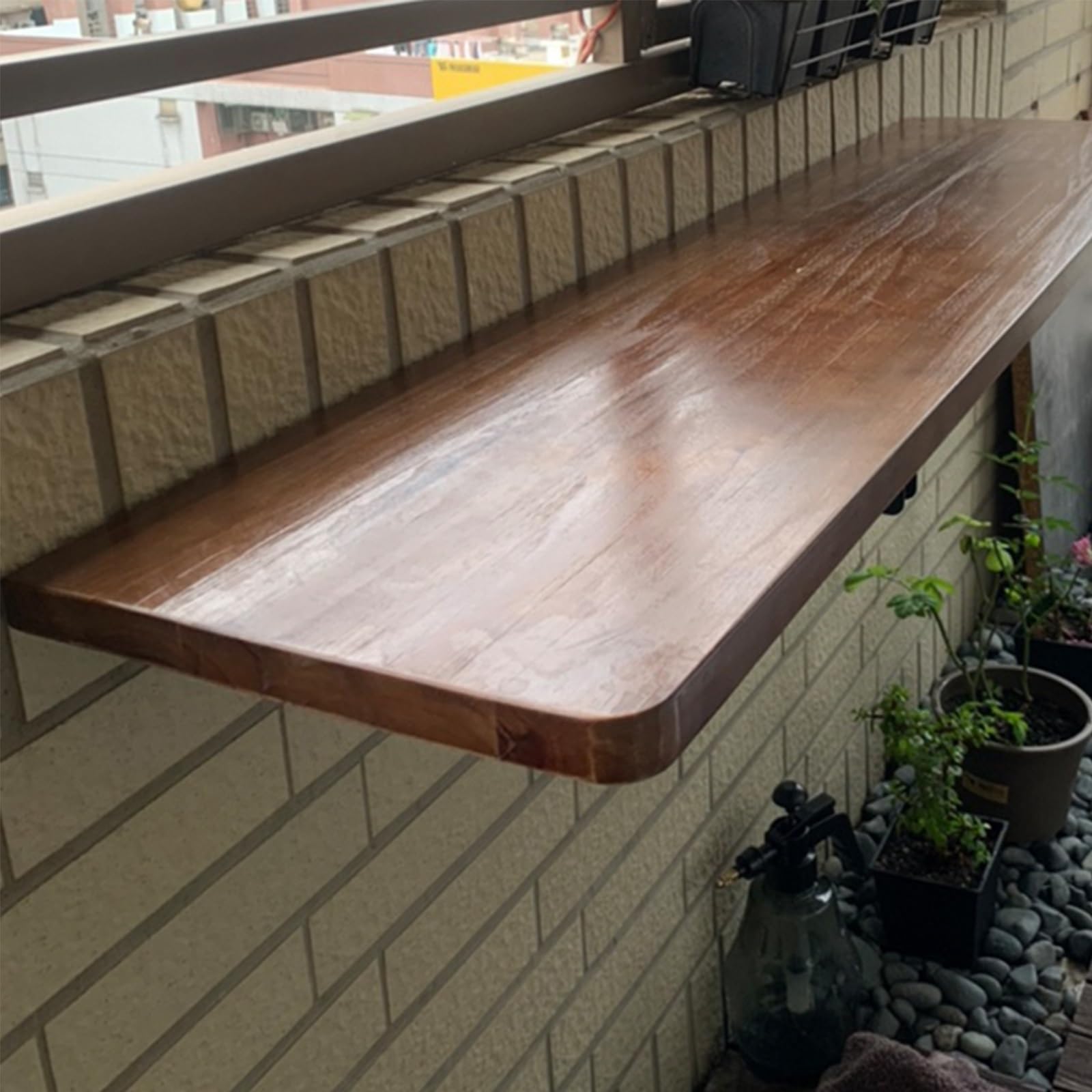 折りたたみ式壁掛けテーブル 壁掛け折り畳みテーブル 折り畳みテーブル 壁掛けテーブル カウンターテーブル ダイニングテーブル 壁掛け棚 無垢材 省スペース 収納テーブル 壁 収納 防水 防汚 2本折りたたみ棚受け金具付き 小さなスペース用 ランドリールーム 勉強 寝室