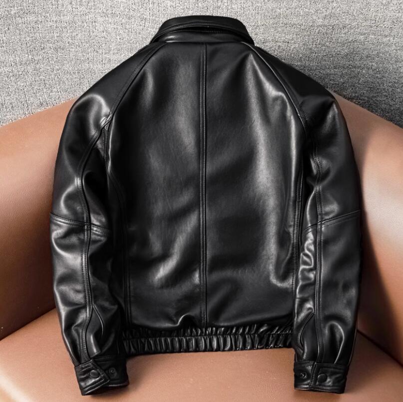 amosroomの羊革 羊皮　　上品　本革 レザージャケット 革ジャン 機関車 バイクレザー メンズファッション S～6XL｜アングル2