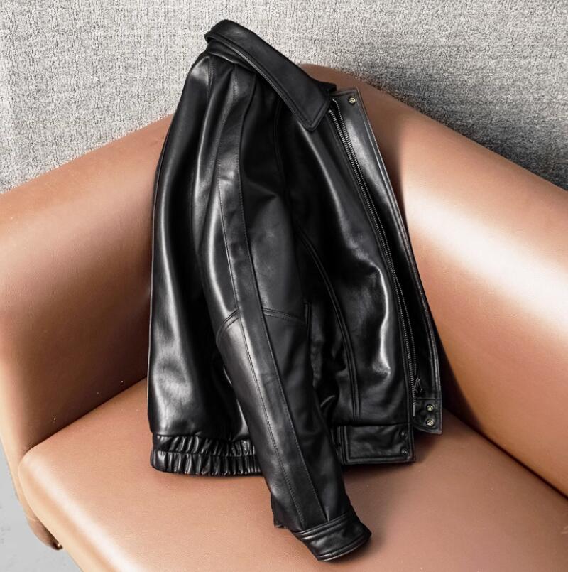 amosroomの羊革 羊皮　　上品　本革 レザージャケット 革ジャン 機関車 バイクレザー メンズファッション S～6XL｜アングル3