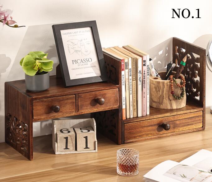 乐天商城 - 引き出し 卓上収納ケース 収納ボックス 木製 横 小物 ブラウン 滑り止め 大容量 文房具収納 書類ケース 化粧品 事務用品 文書 衣類収納 組み合わせても 頑丈 シンプルでおしゃれ