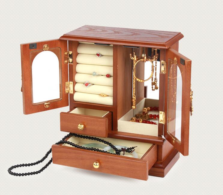 樂天商城 - アクセサリーケース ジュエリーボックス 木製 アンティーク風 ジュエリーケース アクセサリーボックス 大容量 引き出し 小物入れ アクセサリー 収納 おしゃれ ケース 可愛い ネックレス ピアス リング ネックレス 指輪 宝石 新生活