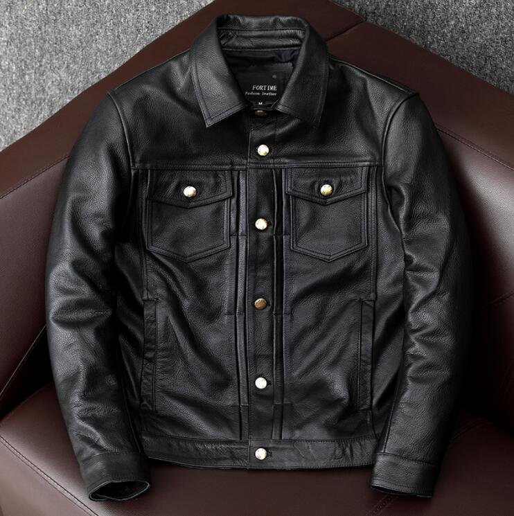 乐天商城 - レザージャケット 上品　本革 牛革　高級　ライダースジャケット 革ジャン S～5XL　秋冬　ブラック