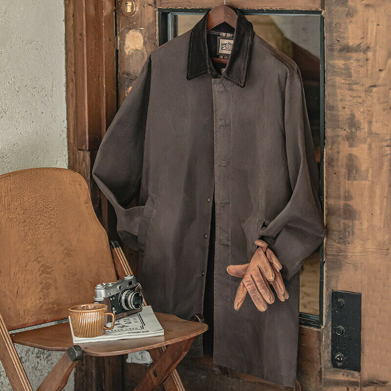 ヴィンテージ仕様 WAXED WINDBREAKER メンズ レトロ メンズコートジャケット トレンチコート　新品未使用　M～XXL