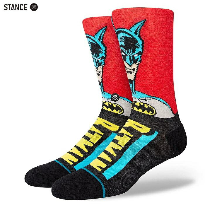 STANCE SOCKS スタンス ソックス 靴下 BATMAN COMIC BATMAN バットマン コラボ クルーソックス ブラック マルチ メンズ/フリー