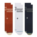 STANCE SOCKS X^X \bNX C BASIC 3 PACK CREW 3Zbg N[\bNX bh zCg CfBS Y/t[