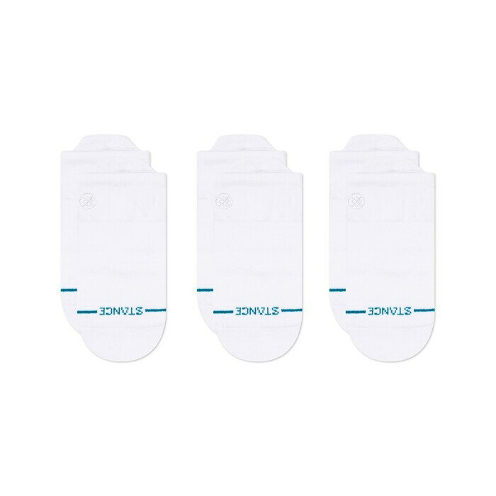 STANCE SOCKS スタンス ソックス 靴下 ICON LOW TAB 3 PACK 3足セット ロータブ スニーカーソックス ホワイト メンズ/フリー