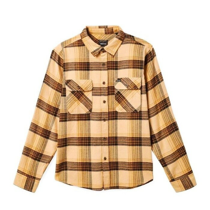 BRIXTON ブリクストン シャツ BOWERY L/S FLANNEL ネルシャツ サンドベージュ×ブラック チェック/S-XL