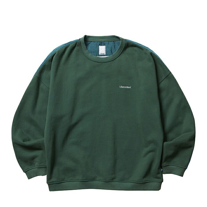 Liberaiders リベレイダース トップス スウェット COTTON FLEECE QUILTED CREWNECK II グリーン/S-XL