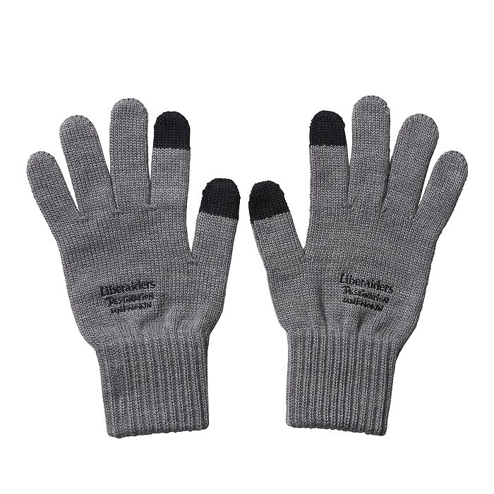 Liberaiders リベレイダース グッズ LR E-TOUCH KNITTING GLOVE 手袋 グローブ グレー