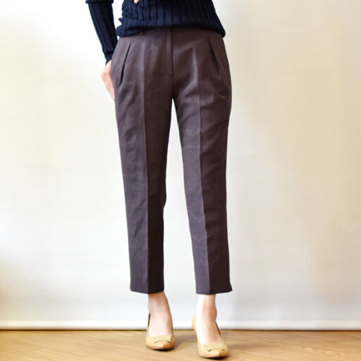 support surface サポートサーフェス モアレ生地 ワンタック クロップドパンツ(ss010) support surface サポートサーフェス モアレ生地 ワンタック クロップドパンツ(ss010)