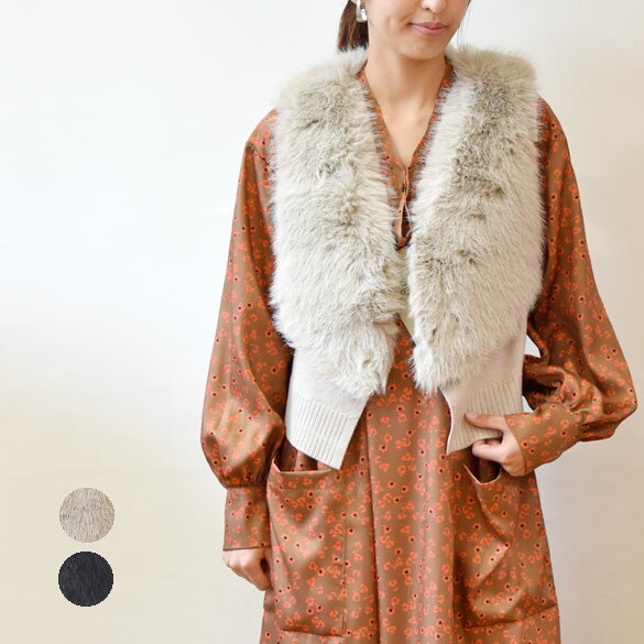 Maglia Plus（マリアプラス）エコファー Vネック ニットベスト(mp005)(135730)のサムネイル