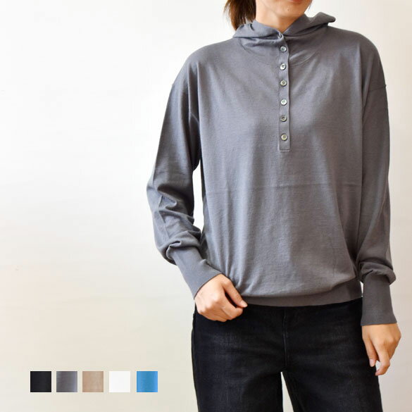 irise（イリゼ）オーガニックコットンウール 薄手 フーディーニット(ir029)(t8017)