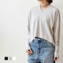 Maglia Plus(マリアプラス)ストレッチレーヨン Vネックワイドリブ ニット(mp001)(146001)