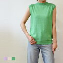 Maglia Plus(マリアプラス)ボトルネック シルクリネン スリーブレスニット(mp016)(153115)