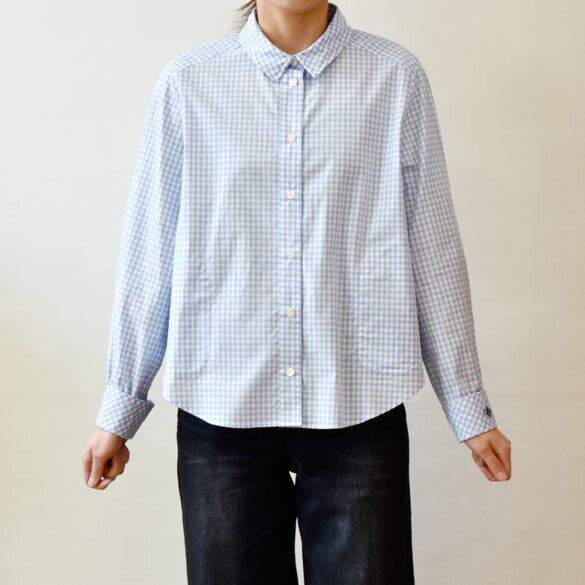 irise（イリゼ）ハチ刺繍 チェック&ストライプ プリントブラウス(ir007)(t9005)