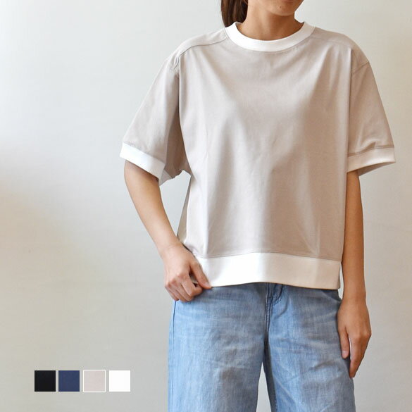TOLNERA by PRIORITY（トルネラ）襟ぐり袖口裾配色 半袖 プルオーバー(pt015)(T62027TO)