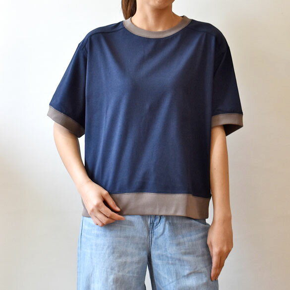 TOLNERA by PRIORITY（トルネラ）襟ぐり袖口裾配色 半袖 プルオーバー(pt015)(T62027TO)