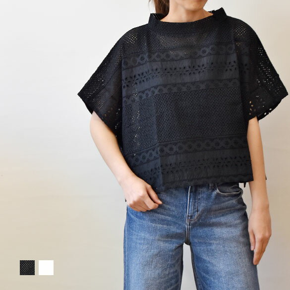 乐天商城 - GN（ジーエヌ）コットンレース ポンチョ型ブラウス(gn099)(51-98112)