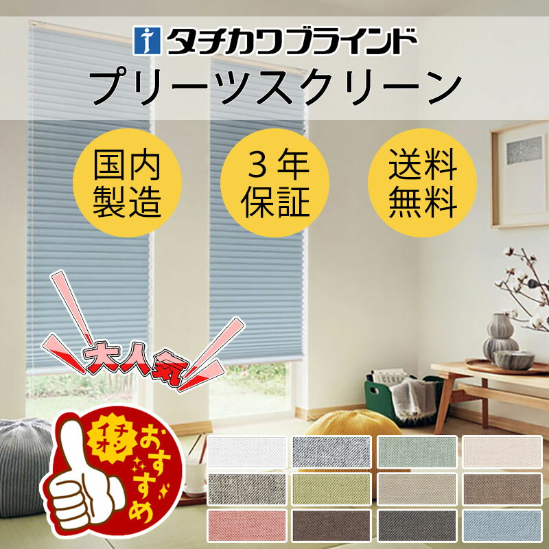 プリーツスクリーン オーダー タチカワブラインド フィーユ カラーNO.サンプル5品番程度請求