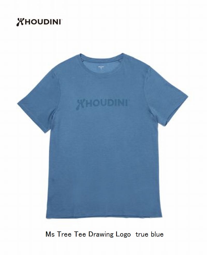 【楽天スーパーセール期間限定大特価】フーディニ HOUDINI Ms Tree Tee Drawing Logo 417 true blue メンズ Tシャツ 限定