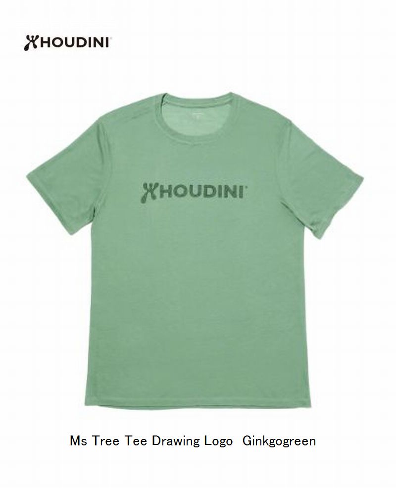 フーディニ HOUDINI Ms Tree Tee Drawing Logo A48 Ginkgogreen メンズ Tシャツ 限定 1