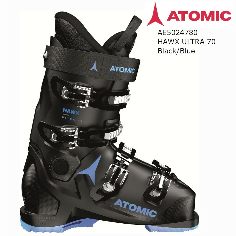 メーカー：ATOMIC　アトミック モデル名：HAWX ULTRA 70 Black/Blue 品番：AE5024780 次世代レベルの性能を追求したNEWモールド、可能な限りスリム設計、重要なパワー伝達ゾーンを強化した次世代のプロライトテクノロジーは、俊敏で最高にパワフルなスキーのために、従来のモデルよりも25％安定した軽量ブーツの新登場。アトミックのアルペンスキーブーツのなかで最軽量クラス。98mmラストにより足幅の狭い人でも伝説的なホークスの感覚を楽しめます。 ラスト：98mm Narrow + Memory Fit フレックス：70 対象：初中級スキーヤー 1873g（26cm 1/2ペア） サイズ：22/22.5cm〜27/27.5cm(1cm刻み） ※メモリーフィットによるフィッティングには別途作業、費用が必要となります。詳しくは当店、もしくはお近くの販売店にお尋ねください。 メーカー希望小売価格はメーカーサイトに基づいて掲載しています