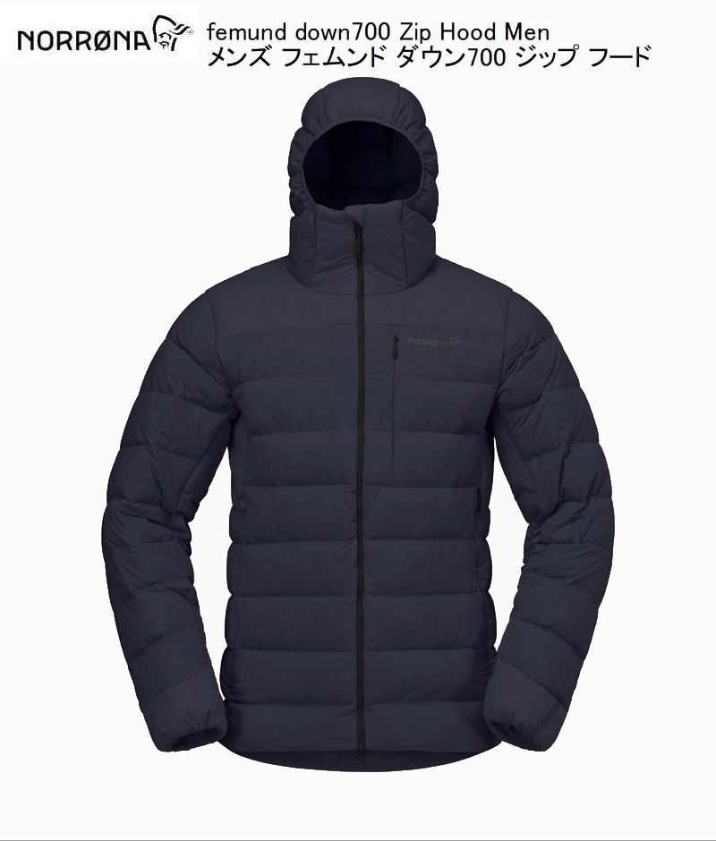 ノローナ NORRONA femund down700 Zip Hood Men Caviar メンズ フェムンド ダウン7...