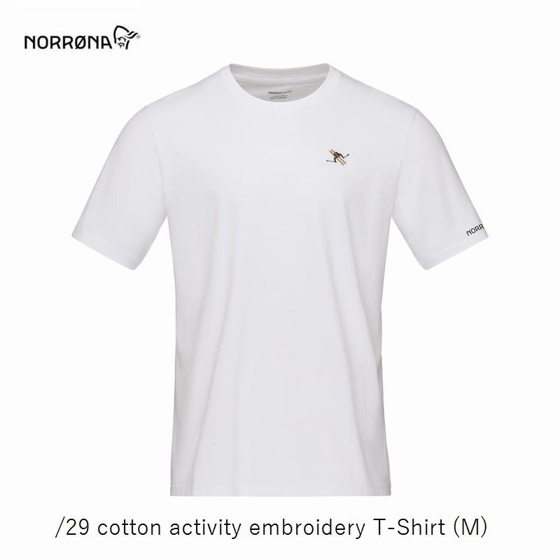 Rakuten - ノローナ NORRONA /29 cotton activity embroidery T-Shirt Men White メンズ トゥウェンティーナイン アクティビティ エンブロイダリー ティーシャツ
