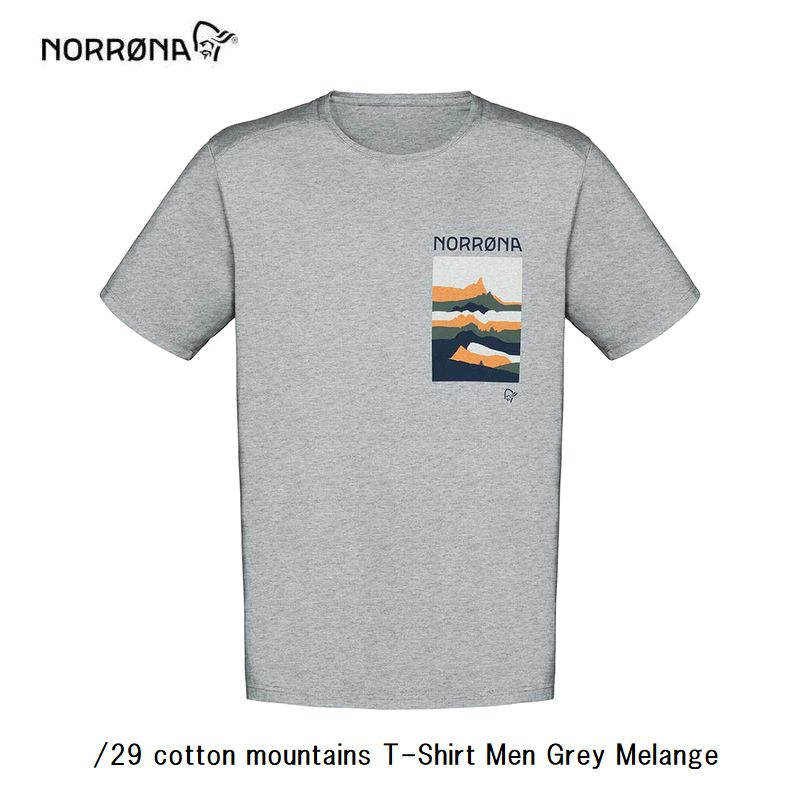 ノローナ NORRONA /29 cotton mountains T-Shirt Men メンズ トゥエンティナイン マウンテンズ ティーシャツ Grey Melange