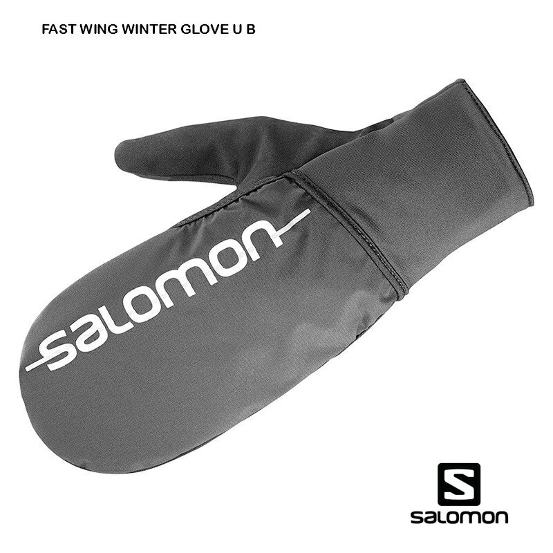 サロモン SALOMON 18FW FAST WING WINTER GLOVE U BLACK トレラン グローブ 撥水 暴風 トレイルランニング 登山 てぶくろ