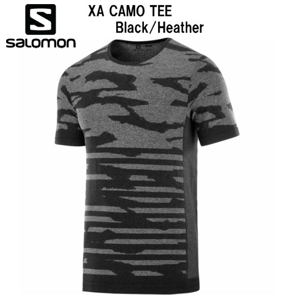 サロモン SALOMON XA CAMO TEE Black/Heather Tシャツ メンズ LC1540700トレイルランニング