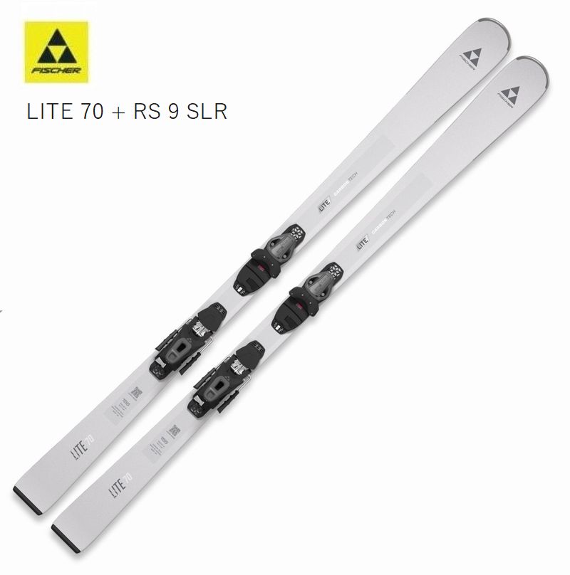メーカー名：FISCHER 商品名：LITE 70 + RS 9 SLR 品番：P15526V 軽量で扱いやすいウィメンズモデル 【特徴】 ● センター幅70mm、チタナル不使用で軽さが際立つ女性向けオンピステモデル ● ビンディングは軽量なRS9を採用 ● 心材のPUコアをカーボンで補強、レスポンスが良い 【機能】 ● 扱い易い、実重量の軽さ ● ソフトなフレックスで回しやすい 【おすすめシーン・技術レベル・志向】 ● オンピステ ● 女性向け ● 初級〜中級レベル ● ファミリースキー SKIS Art.No.: P15526V Weight/Ski: 1375g Sidecut: 107-71-97 Base Bevel/Side Bevel: 1°/87° Radius/SL: 13m/150cm Length: 145, 150, 155, 160 Plate: SLR PRO SET BINDINGS Art.No.: T51125 Name: RS 9 GW SLR Brake 78 [H] DIN: 2,5 ? 9 ISO 5355 A, Full Diagonal Toe, FRP, AFS, ISO 23223 A TECHNOLOGY Sidewall Construction, Carbon Tech, On-Piste Rocker, Sintered Bases, SLR Pro メーカー希望小売価格はメーカーサイトに基づいて掲載しています